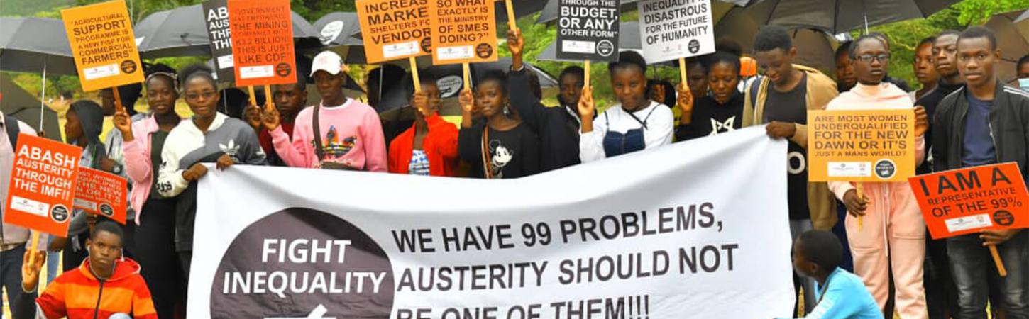 Protesters march on National Treasury after budget last week