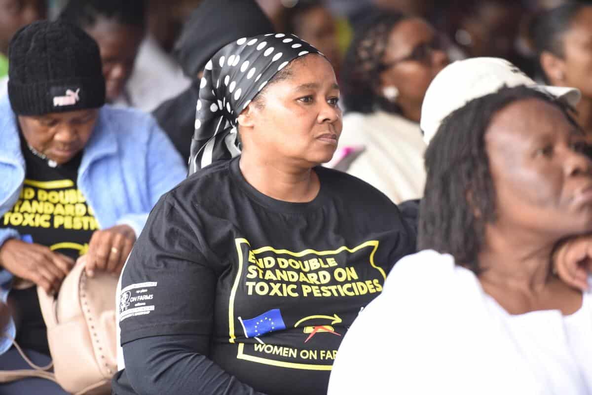 An activist listening attentively to the proceedings of the summit